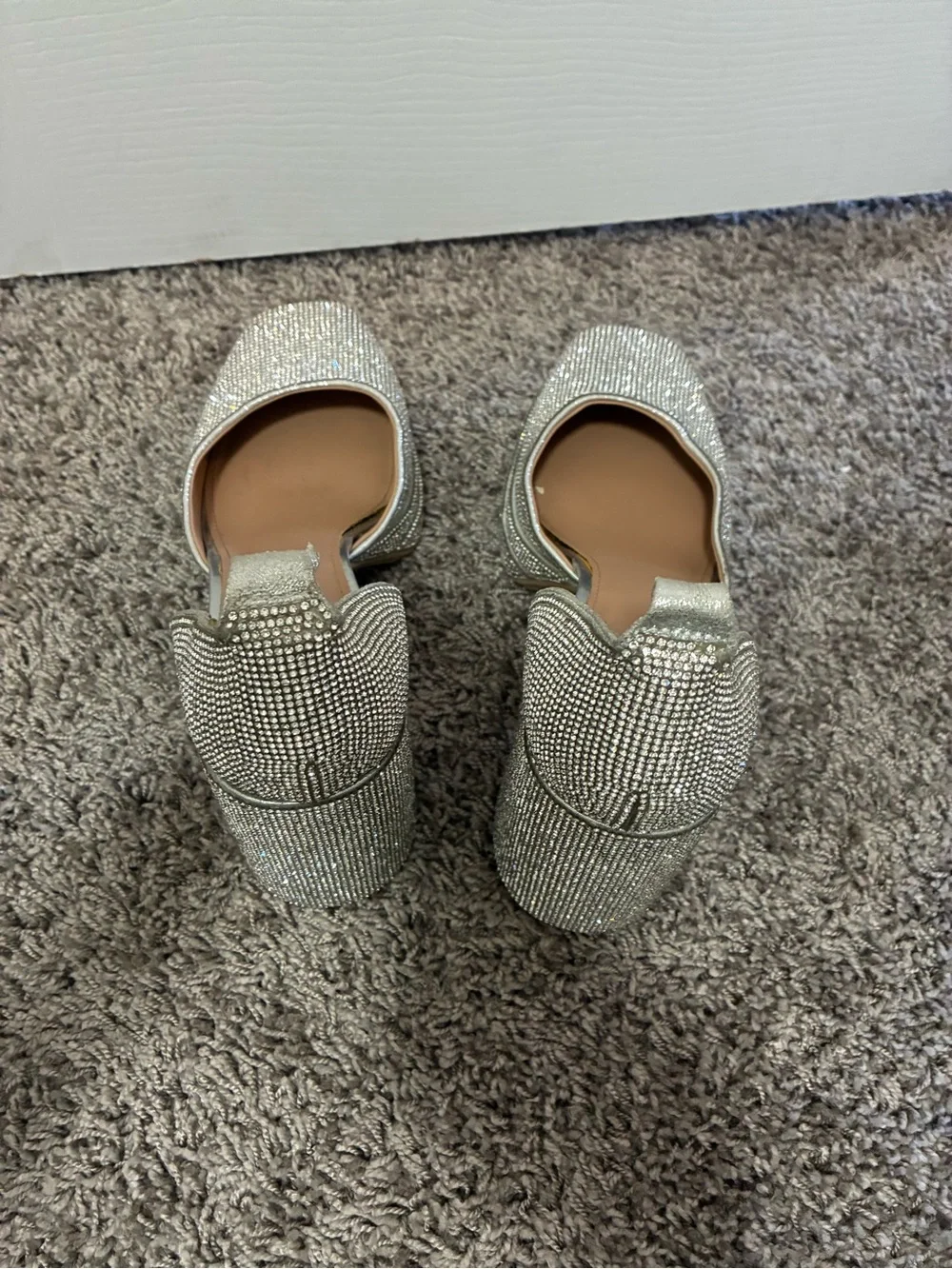 Wild fable Silver Rhinestone Platform Block Heel Pumps